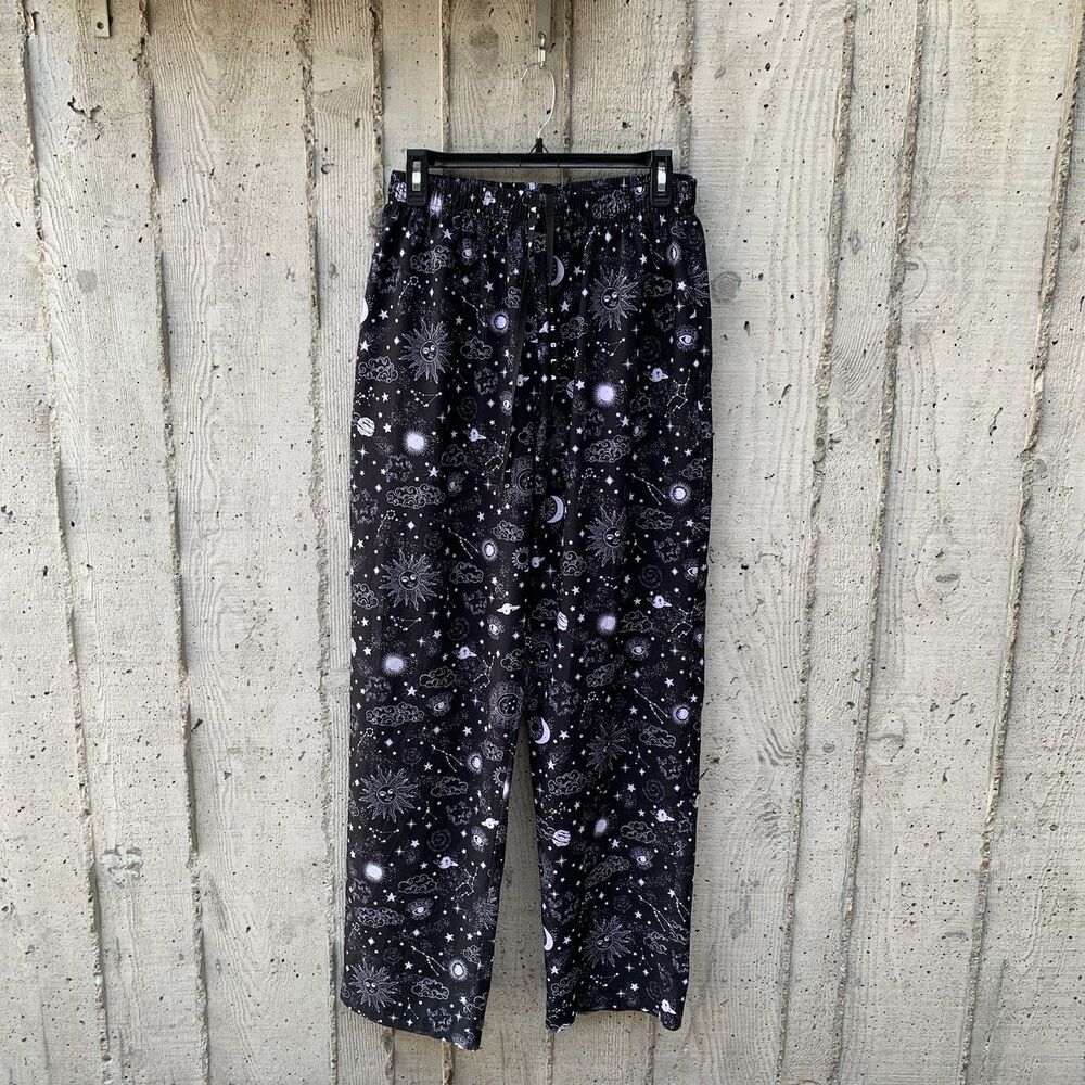 YoungLA Men's Pants 217 Ugly A** Loose Fit Black Night Sky Graphic Drawstring M